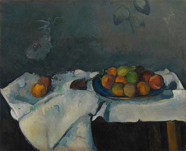 Stillleben: Teller mit Pfirsichen, c.1879/80 | Cezanne | Gemälde Reproduktion