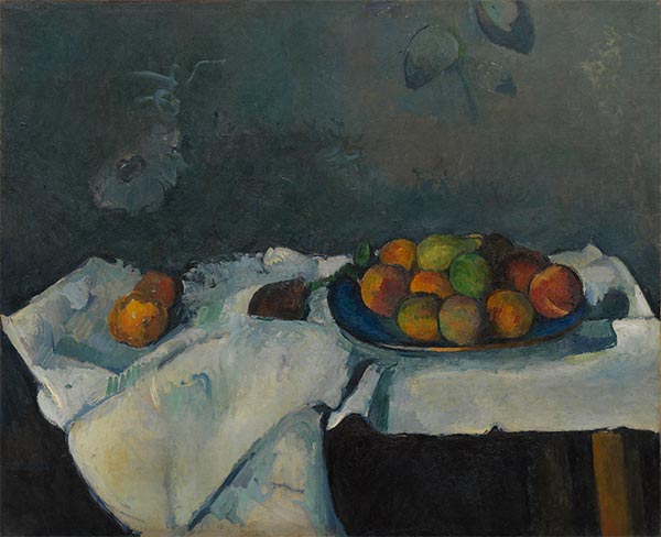 Still Life: Plate of Peaches, c.1879/80 by Cezanne | Painting Reproduction