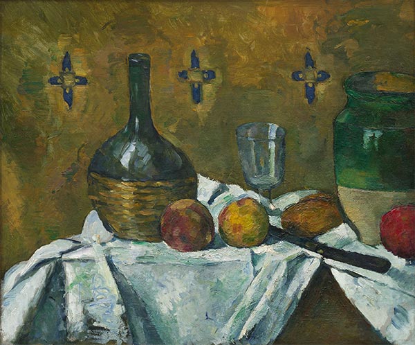Stillleben: Flasche, Glas und Krug, c.1877 | Cezanne | Gemälde Reproduktion