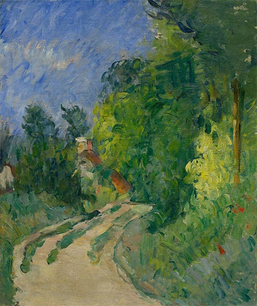 Bend in the Road through the Forest, c.1873/75 | Cezanne | Gemälde Reproduktion