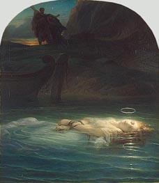 Ein christlicher Märtyrer ertrank im Tiber, 1853 von Paul Delaroche | Gemälde-Reproduktion