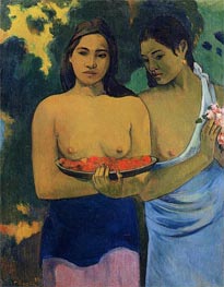 Two Tahitian Women, 1899 by Gauguin | Painting Reproduction