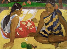 Parau Api (Gibt's was Neues), 1892 von Gauguin | Gemälde-Reproduktion