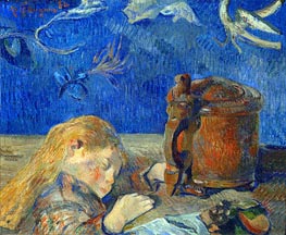 The Sleeping Child, 1884 by Gauguin | Painting Reproduction