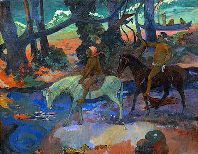 The Ford (Flight), 1901 by Gauguin | Painting Reproduction