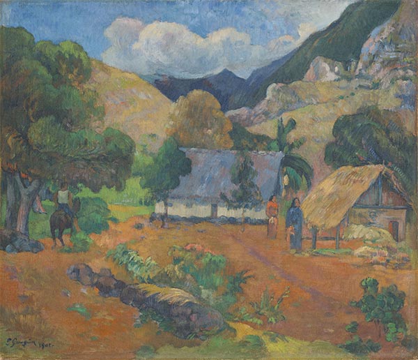 Landschaft mit drei Figuren, 1901 | Gauguin | Gemälde Reproduktion