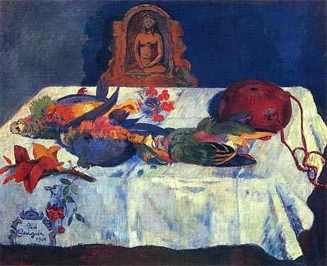 Still Life with Parrots, 1902 by Gauguin | Painting Reproduction