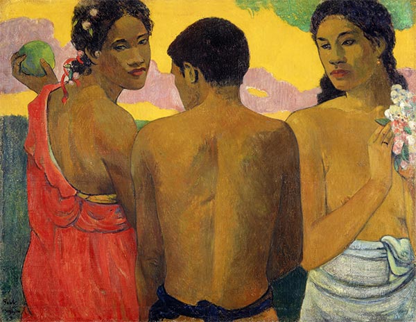 Three Tahitians, 1898 by Gauguin | Painting Reproduction