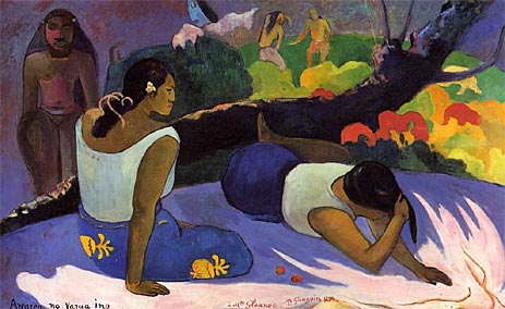 Arearea no vareua ino (Pleasures of the Evil Spirit), 1894 by Gauguin | Painting Reproduction