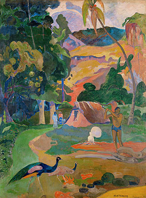 Matamoe (Landschaft mit Pfauen) | Gauguin | Gemälde Reproduktion