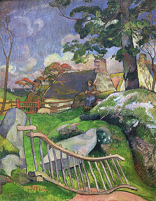 The Gate (The Swineherd), 1889 | Gauguin | Painting Reproduction