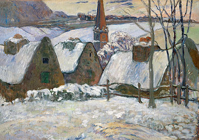 Village in Brittany in the Snow, 1894 | Gauguin | Painting Reproduction