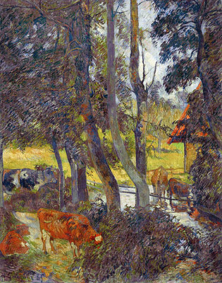 Landscape in Normandy with Pond | Gauguin | Painting Reproduction
