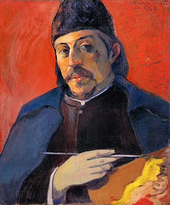 Self Portrait with Palette, c.1893/94 | Gauguin | Gemälde Reproduktion