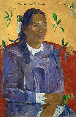 Vahine no te tiare (Tahitan Woman with Flower), 1891 | Gauguin | Painting Reproduction