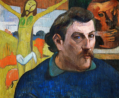Self Portrait with Yellow Christ, c.1890/91 | Gauguin | Painting Reproduction