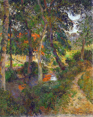 Father Jean's Walk (The Red Roofs), 1886 | Gauguin | Gemälde Reproduktion