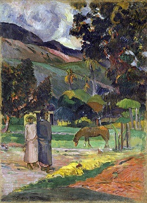 Tahitianische Landschaft | Gauguin | Gemälde Reproduktion