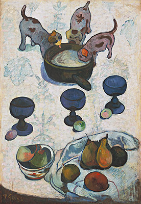 Still Life with Three Puppies | Gauguin | Painting Reproduction