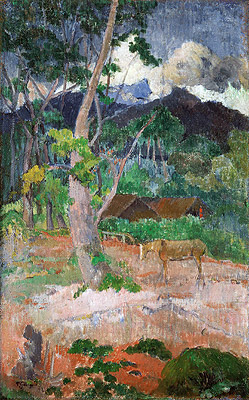 Landscape with a Horse, 1899 | Gauguin | Painting Reproduction