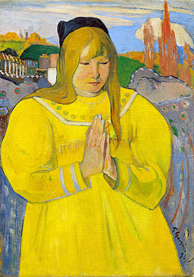 Breton Girl in Prayer, 1894 | Gauguin | Painting Reproduction