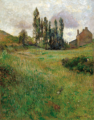 Dogs Running in a Meadow, 1888 | Gauguin | Painting Reproduction