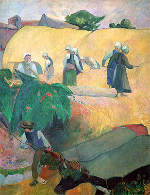 Haymaking, 1889 | Gauguin | Painting Reproduction
