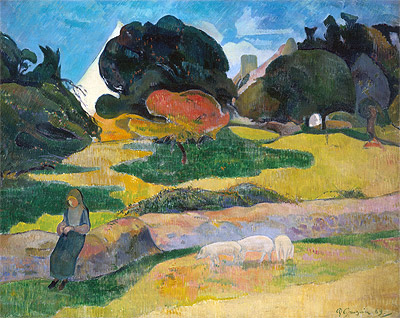 Girl Herding Pigs, 1889 | Gauguin
