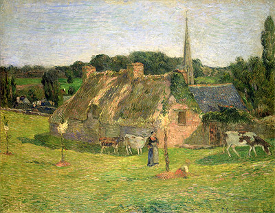 Lollichon's Field and the Church of Pont-Aven, 1886 | Gauguin | Painting Reproduction