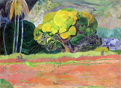 Fatata te Moua (At the Foot of the Mountain), 1892 | Gauguin | Gemälde Reproduktion