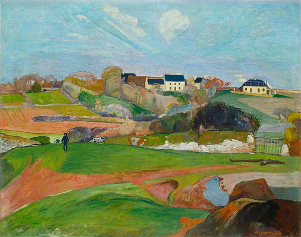 Landschaft in Le Pouldu, 1890 | Gauguin | Gemälde Reproduktion