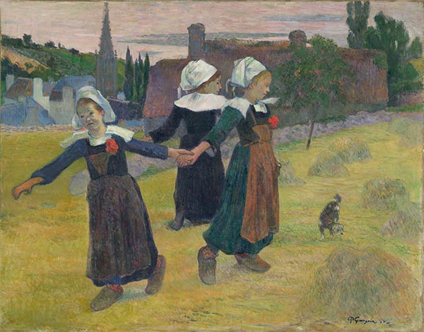 Bretonische Mädchen tanzen, Pont-Aven, 1888 | Gauguin | Gemälde Reproduktion