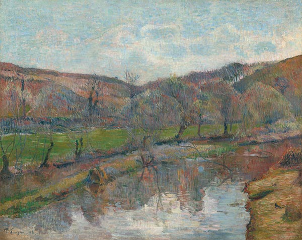 Bretagne Landschaft, 1888 | Gauguin | Gemälde Reproduktion