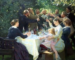 Hip, Hip, Hurra! Künstlerfestival bei Skagen, 1888 von Peder Severin Krøyer | Gemälde-Reproduktion