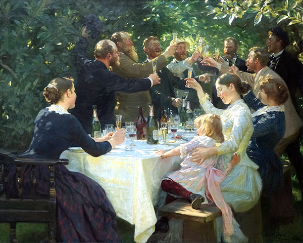 Hip, Hip, Hurra! Künstlerfestival bei Skagen, 1888 | Peder Severin Krøyer | Gemälde Reproduktion