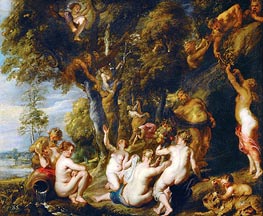 Diana's Nymphs Surprised by Satyrs, 1639 von Rubens | Gemälde-Reproduktion