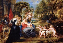 Rest on the Flight from Egypt with Saints, c.1635 by Rubens | Painting Reproduction