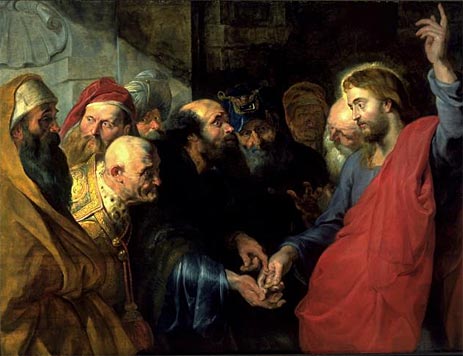 The Tribute Money, c.1612 by Rubens | Painting Reproduction