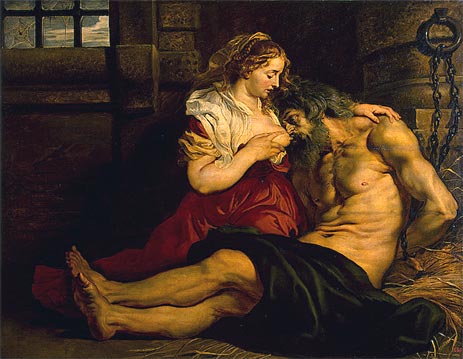 Roman Charity, c.1612 by Rubens | Painting Reproduction