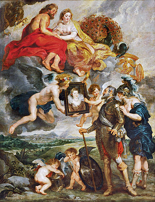 Portrait of Maria de' Medici Presented to Henry IV, c.1622/23 by Rubens | Painting Reproduction
