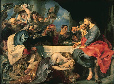 Feast in the House of Simon the Pharisee, c.1618/20 by Rubens | Painting Reproduction