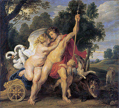 Venus und Adonis | Rubens | Gemälde Reproduktion
