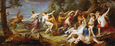 Diana and her Nymphs Surprised by the Fauns, c.1638/40 | Rubens | Gemälde Reproduktion