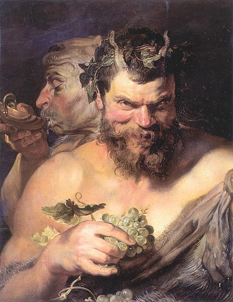 Two Satyrs, c.1618/19 | Rubens | Painting Reproduction