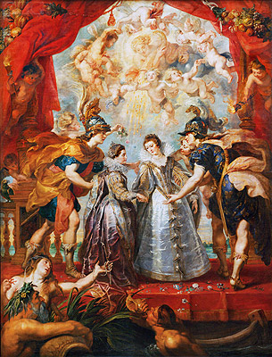 Exchange of the Two Princesses of France and Spain, 9th November 1615 (The Medici Cycle), c.1621/25 | Rubens | Gemälde Reproduktion