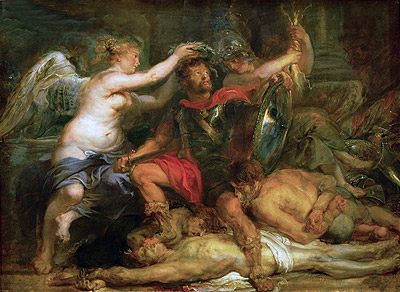 Krönung des Siegers, 1630 von Rubens | Gemälde-Reproduktion