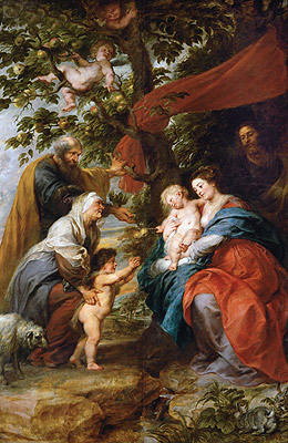 Die Hl. Familie unter dem Apfelbaum (Ildefonso-Altar), c.1630/32 | Rubens | Gemälde Reproduktion
