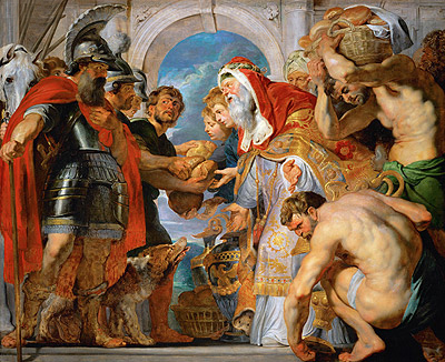 Abraham und Melchisedek, c.1615/18 von Rubens | Gemälde-Reproduktion