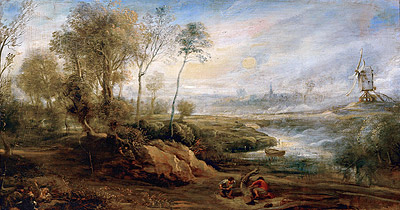 Landscape with Birdcatcher, n.d. | Rubens | Gemälde Reproduktion