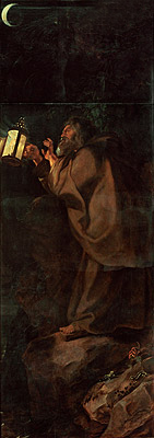 Hermit (Descent from Cross Altarpiece - Closed Right Side), c.1611/14 | Rubens | Gemälde Reproduktion